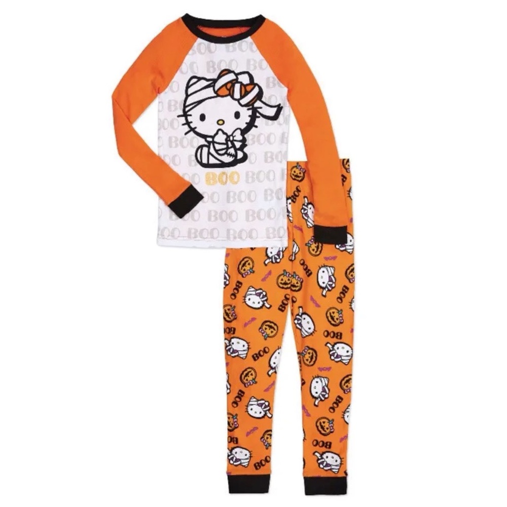 Hello Kitty By Sanrio Girl’s Halloween Pumpkin Hello Kitty Pajama Set Size 4